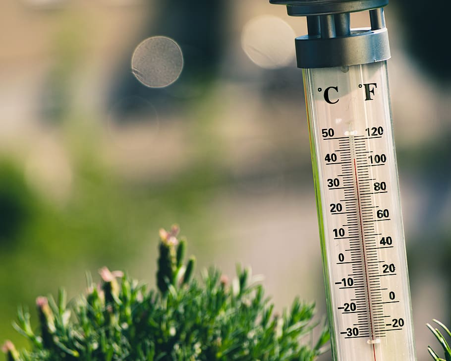 hot, summer, celcius, fahrenheit, thermometer, focus on foreground, close-up, healthcare and medicine, science, number