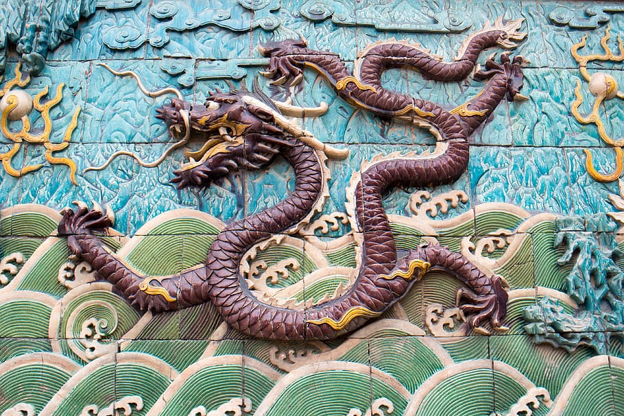 China, Mosaic, Forbidden City, Dragon, asia, cultures, architecture, china - East Asia, ancient, chinese Culture