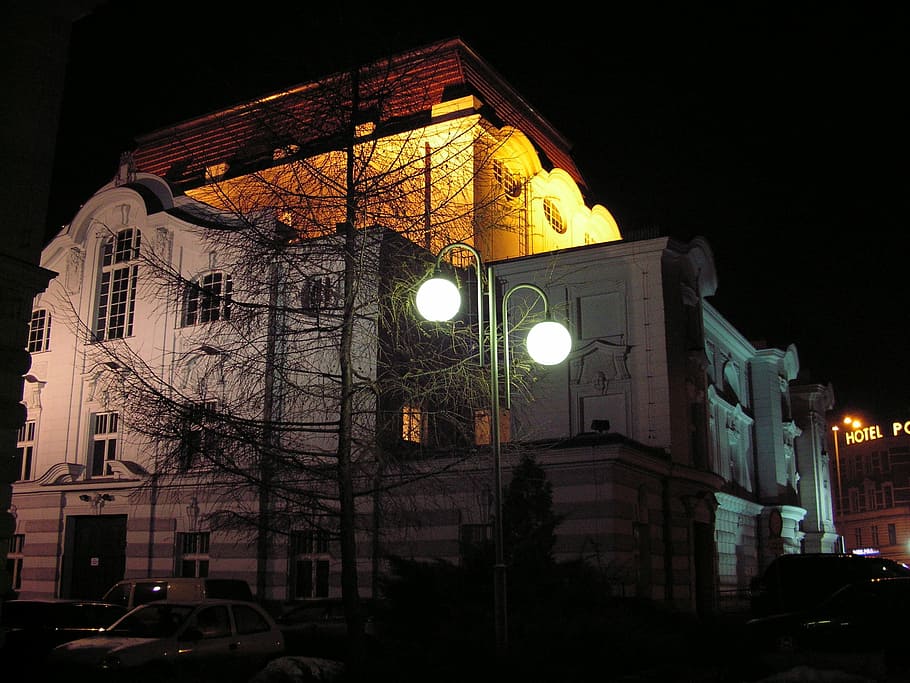horzyca theater theatre, Toruń, Theater, Theatre, texas at night, night, architecture, illuminated, building exterior, built structure