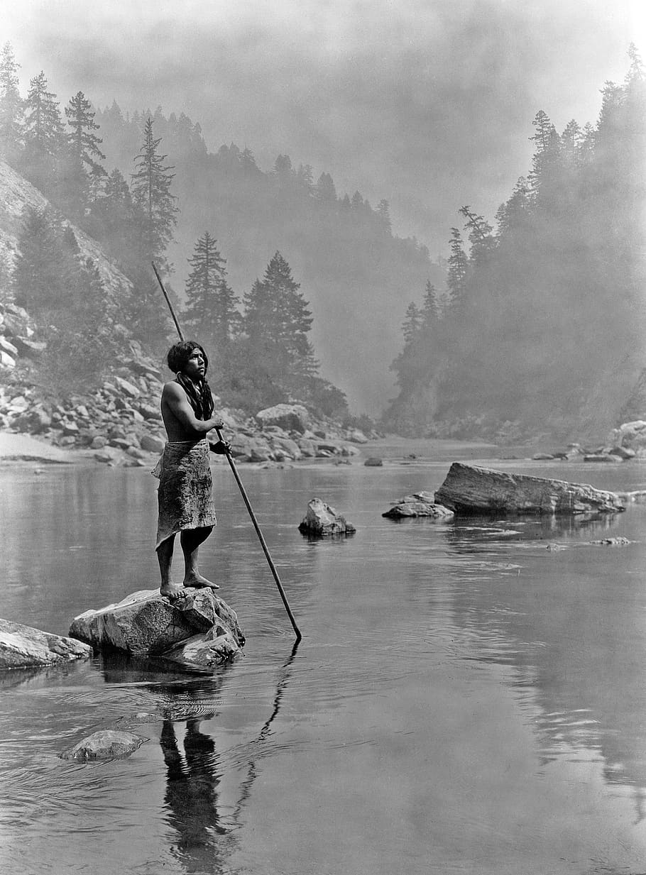 spear fishing, indians, spear, sugar bowl, fisherman, fishing, eingebohrener, aeta, historically, america