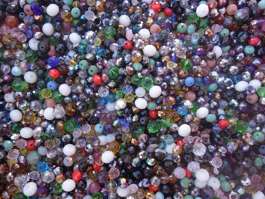 Glass Beads, Colorful, many, beads, pattern, mess, chaos, jewellery, backgrounds, multi Colored