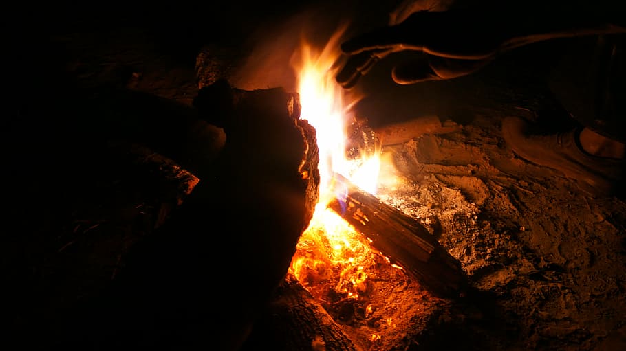 night, fire, flame, dark, burning, wood, bonfire, heat, africa, bush