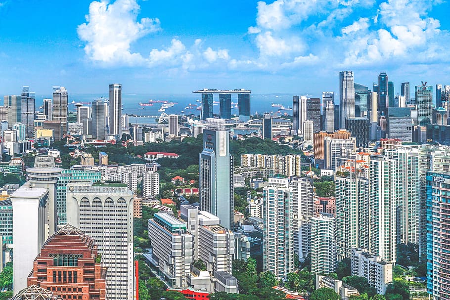 marina bay sands, singapur, ciudad, edificios, rascacielos, torres, moderno, arquitectura, urbano, cielo