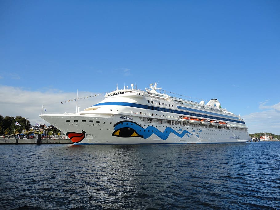 Ships, Kiel, Water, Sky, Sky, Blue, water, sky, blue, baltic sea, cruise, cruise ship