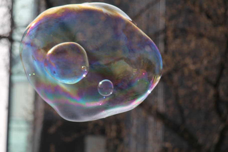 soap bubble, light, iridescent, sun, mirroring, magic, cheerful, fantasy, caught, hidden