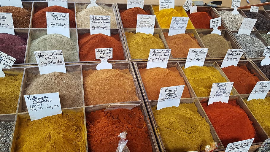 market, spices, travel, fragrance, experience, curry, paprika, purchasing, act, taste