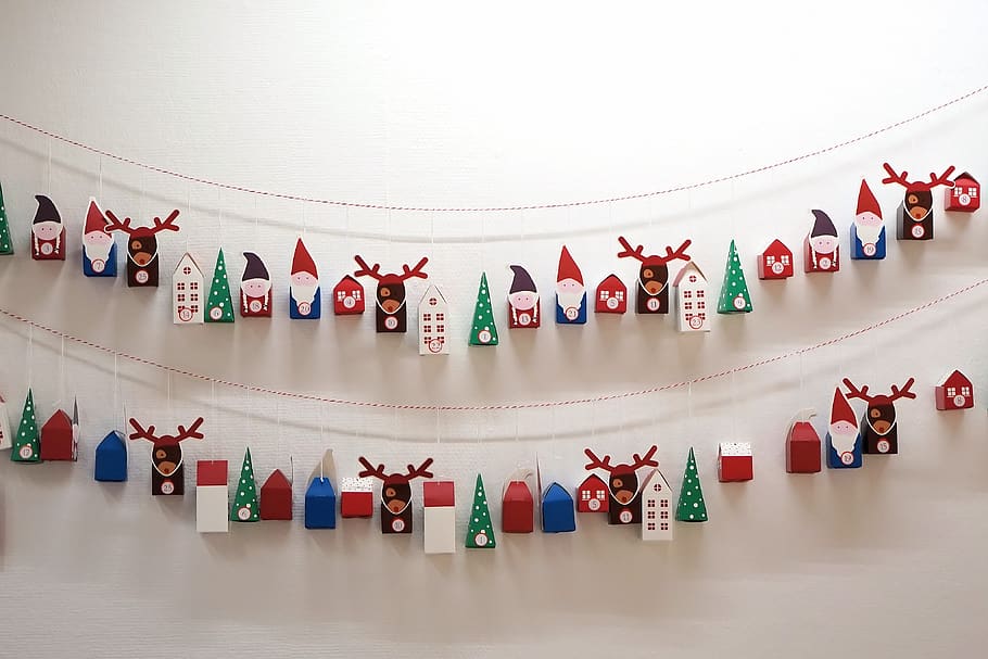 advent calendar, advent, pay, decoration, christmas, december, door, made, packed, christmas time