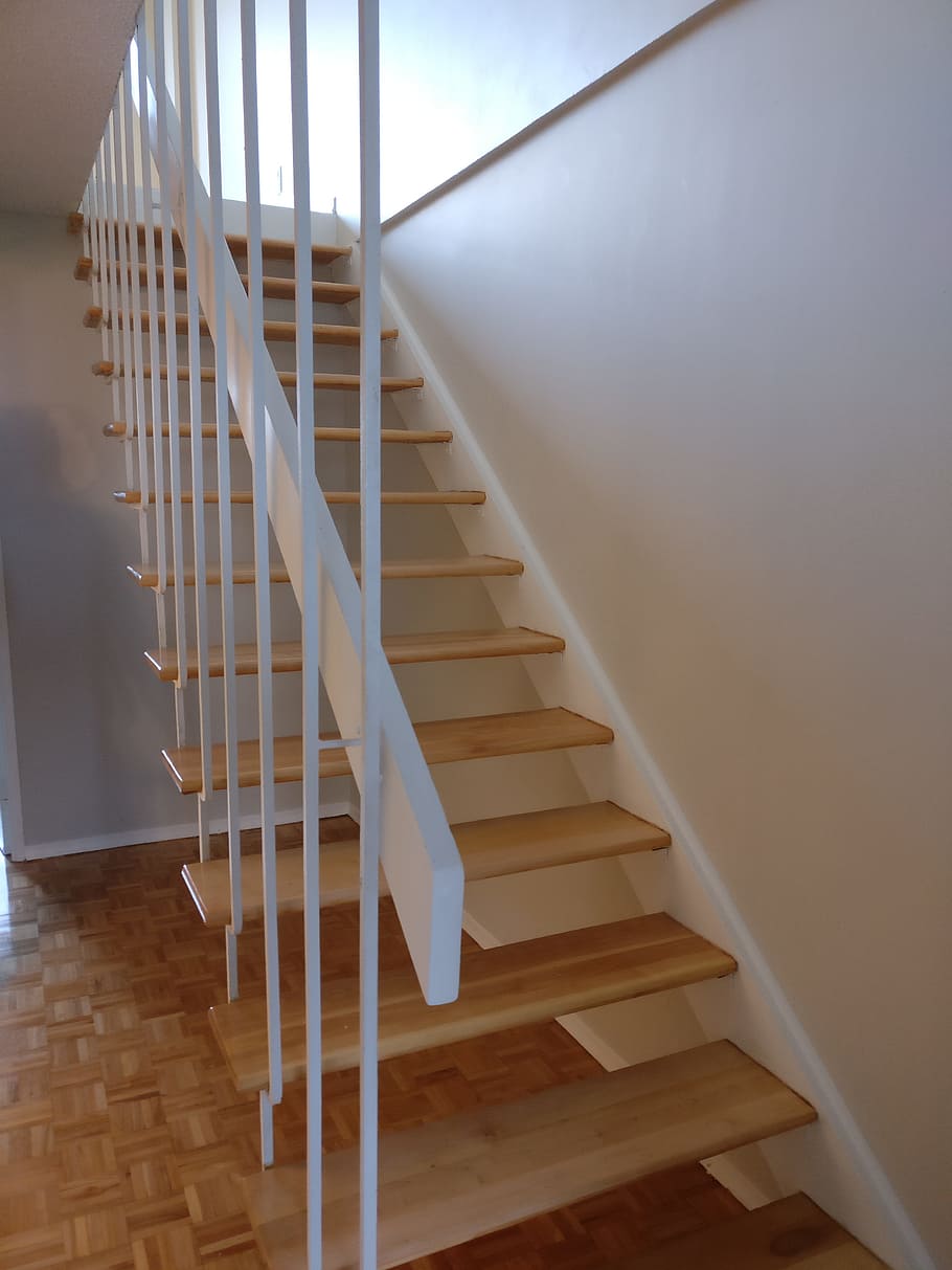 Stairs, Steps, Wooden, staircase, indoors, flooring, home Interior, modern, no People, architecture