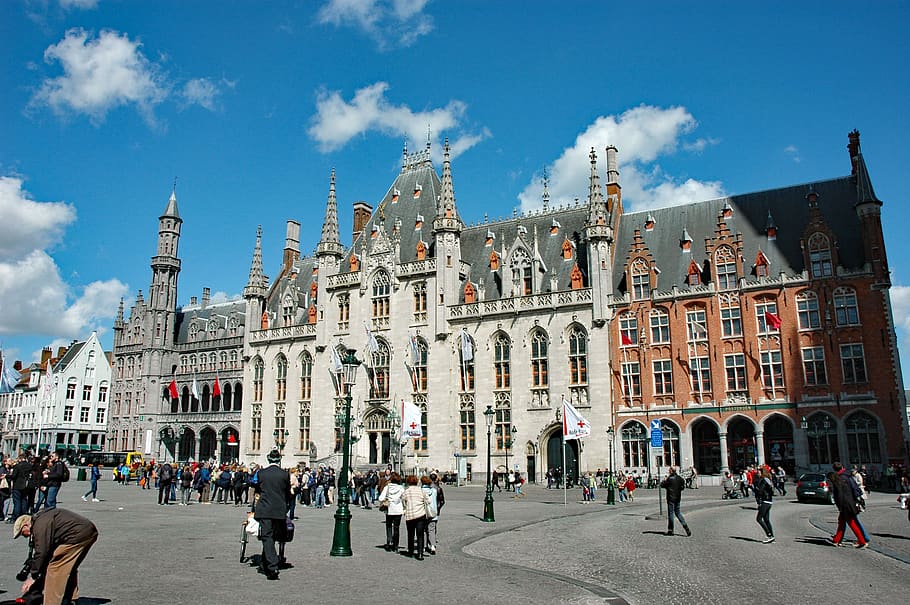belgium 2015, bruges, provinciaal hof 1921, historic center, architecture, building, facade, places of interest, city, building exterior