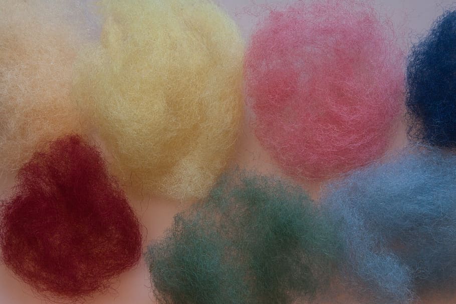wool felt, sheep's wool, colored raw wool, colorful, tinker, play, craftsmanship, cold resistant, warming, moisture resistant