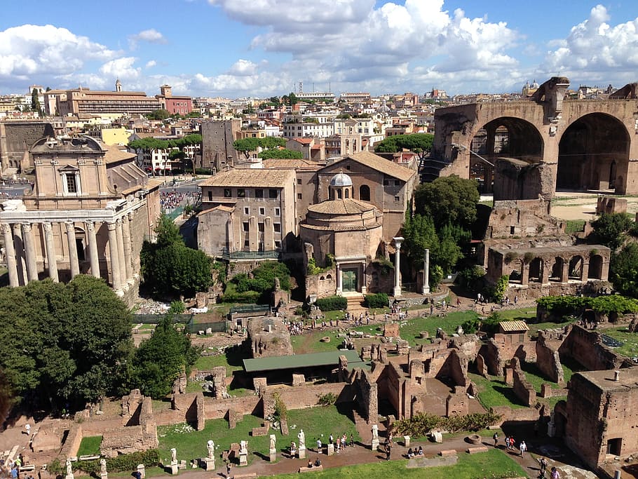 roma kuno, reruntuhan, monumen bersejarah, warisan, arsitektur, struktur yang dibangun, bangunan eksterior, sejarah, masa lalu, tujuan perjalanan