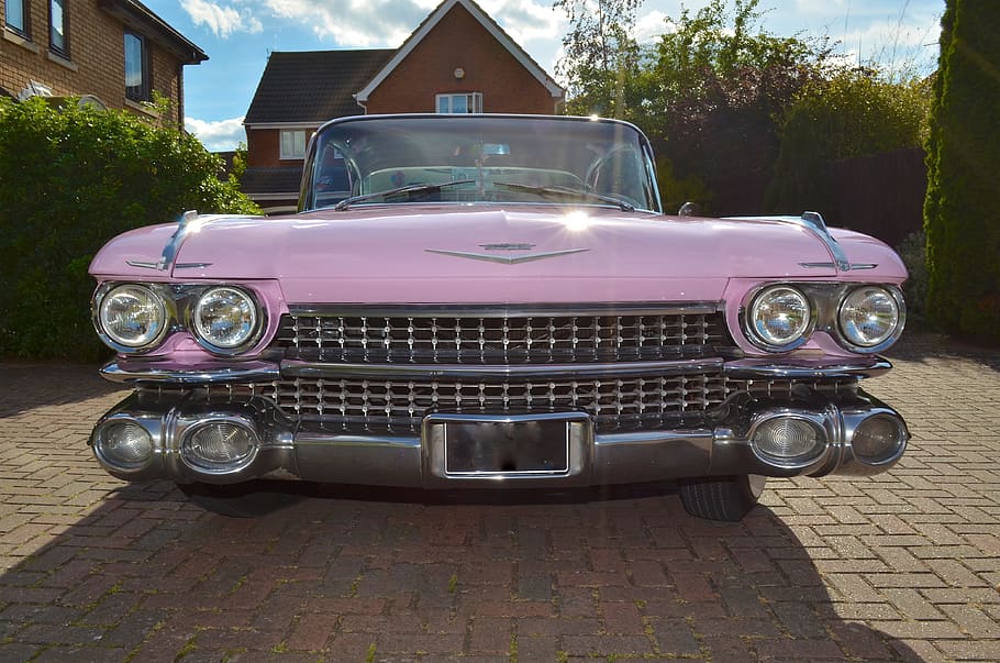 american 50', 50, pink, cadillac, American, 50'S, Car, Pink Cadillac, american 50's car, classic car