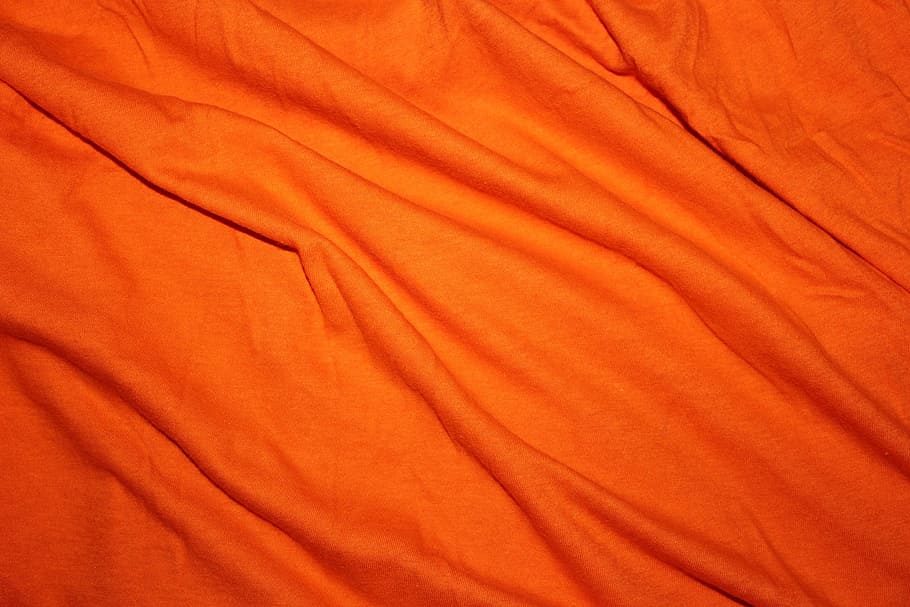 close-up photo, orange, textile, cloth, sheet, fashion, clothing, design, fabric, cotton