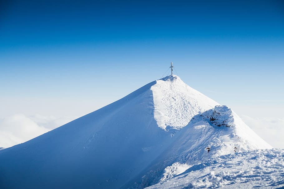 Cruz, Pico, Geleira, Áustria, bestamericanroadtrip, Geleira Mölltaler, montanhas, neve, inverno, montanha