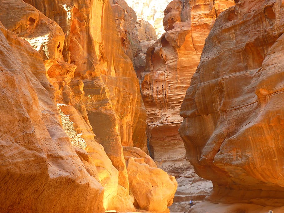 brown, rocks, Siq, Jordan, Holiday, Travel, middle east, canyon, sand stone, petra