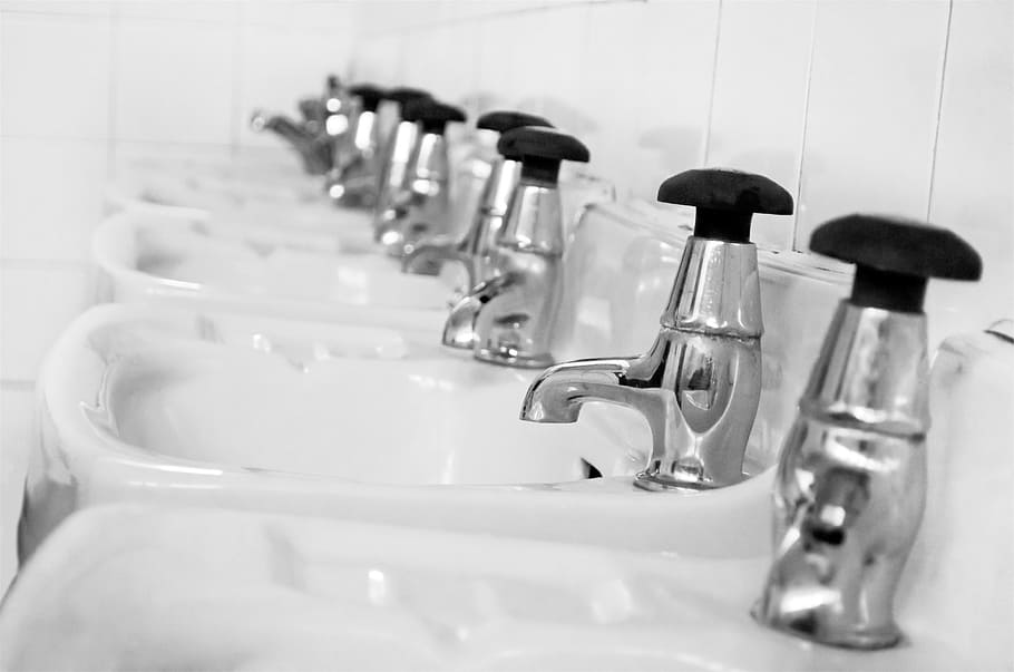 close-up photo, bath, sinks, faucets, basins, sink, faucet, water supply, washing, ceramics