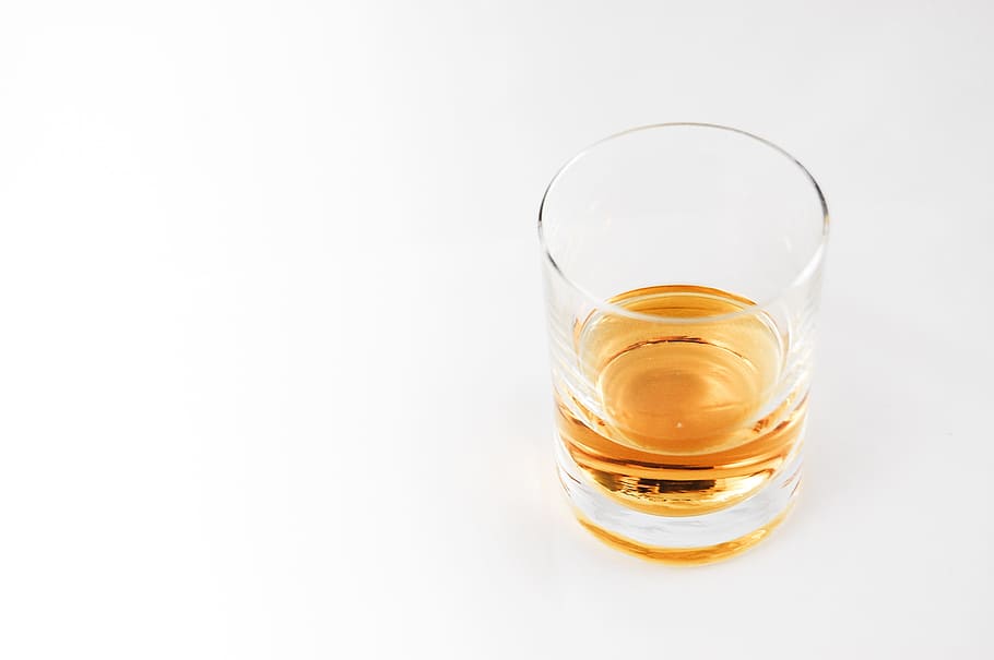 half-empty, half-full, liquor, clear, rocks glass, half-empty half-full, drink, alcohol, cup, whiskey