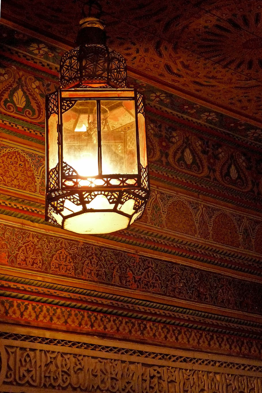 lanterna de vela, bahia, palais, palácio, marrakech, árabe, marraquexe, velho, turismo, viagem