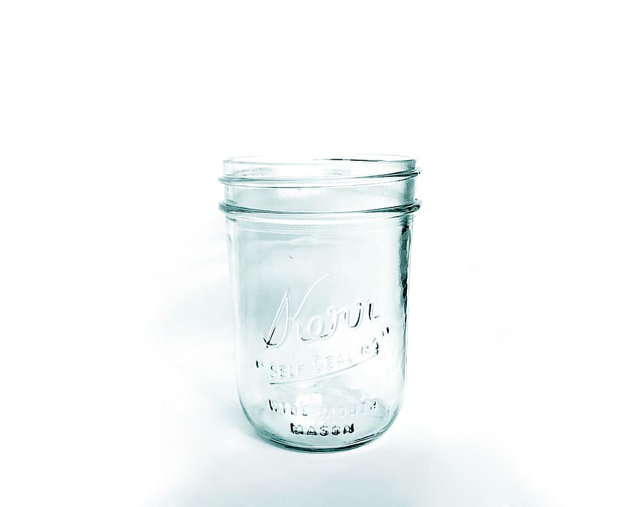 glass, container, jar, clear jar, mason jar, canning jar, glass jar, glass container, empty, cup