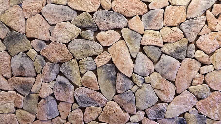 persona, tomando, foto, marrón, lote de piedra, piedra marrón, lote, fondo, textura, pared