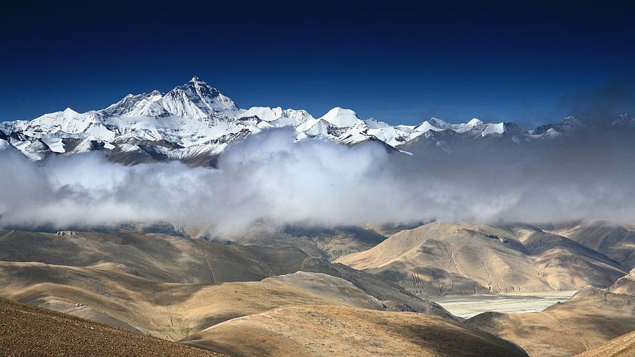 Monte Everest, pico, montaña, Himalaya, niebla, paisajes: naturaleza, paisaje, medio ambiente, nieve, belleza en la naturaleza