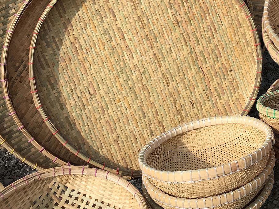 basket, curve, develop, ellip, round, bamboo, natural, garden, kitchen, pattern