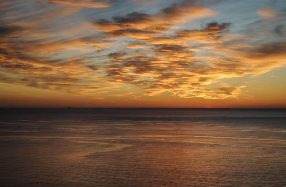 sunset, beautiful sky, paint of the sky, sea, sky, ship, boat, horizon, beautiful, nature
