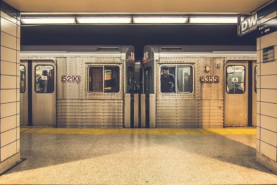 cidade, metrô, trem, estação, condutor, trabalho, viagem, transporte, silencioso, vazio