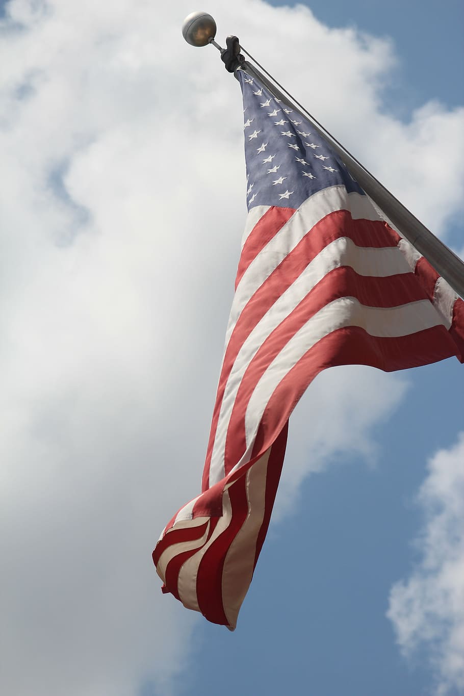 american flag, sky, flag, blue, wind, stripes, white, red, usa, waving