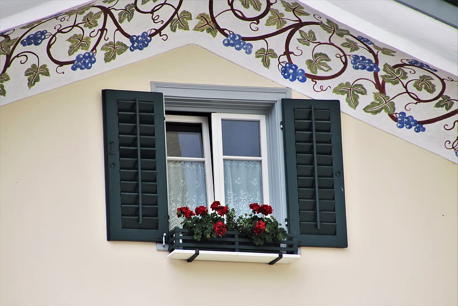 window sill, attic, window, wall, facade, shutters, antique, façades, building, decorating