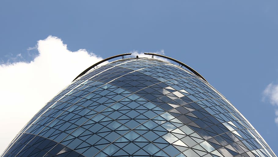 gherkin, london, architecture, sky, building, landmark, modern, glass, facade, skyscraper