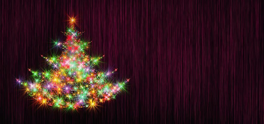lighted christmas tree, christmas, christmas tree, background, structure, blue, black, motif, christmas motif, snowflakes