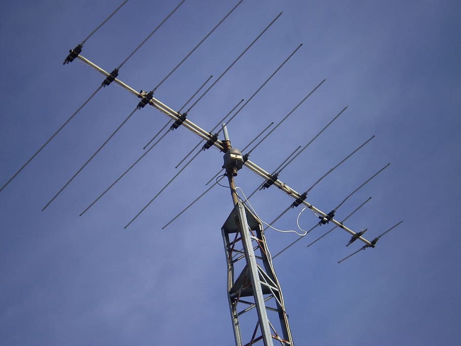 grey antenna, Antenna, Television, Tv, Aerial, tv, aerial, communication, retro, broadcasting, signal