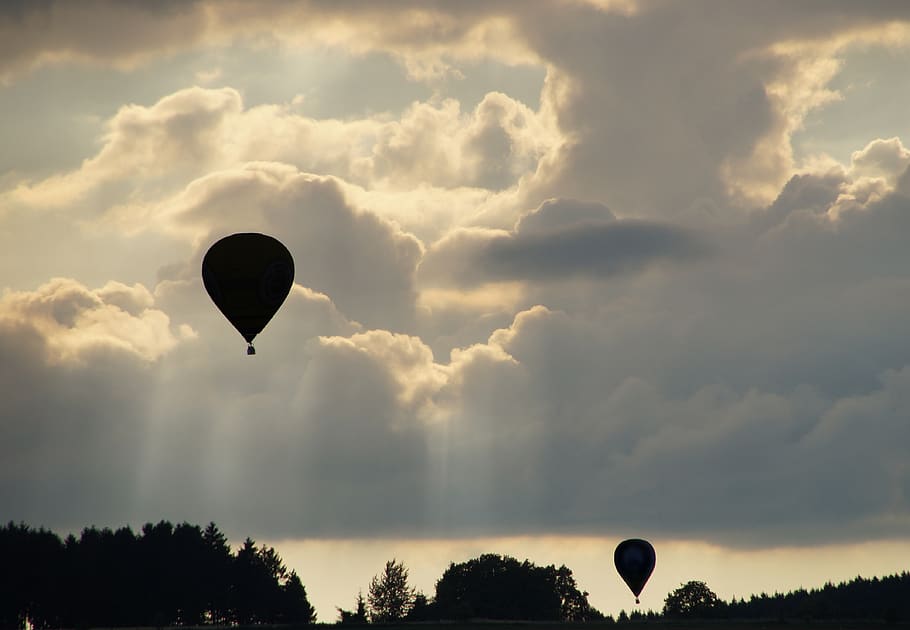 balloon, hot air balloon, ballooning, cozy, slowly, quiet, weather, sun, evening, morning