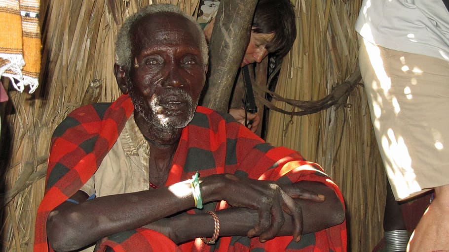 old man, man, ethiopia, tribe, arbore, real people, men, looking at camera, portrait, people