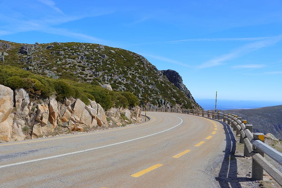 roadtrip, colinas, portugal, paisagem, viagem, montanhas, ao ar livre, saindo, estrada, ensolarado