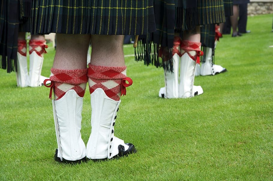 kilt, scotland, scots, skirt, veteran, military, highlander, tartan, green, lawn