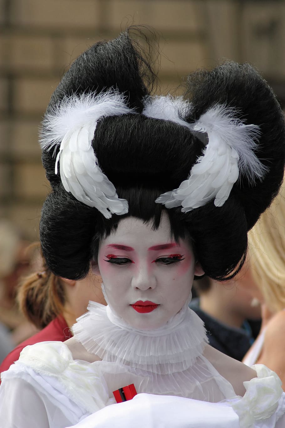 woman, geisha costume, head, female, girl, face, young, beautiful, person, portrait