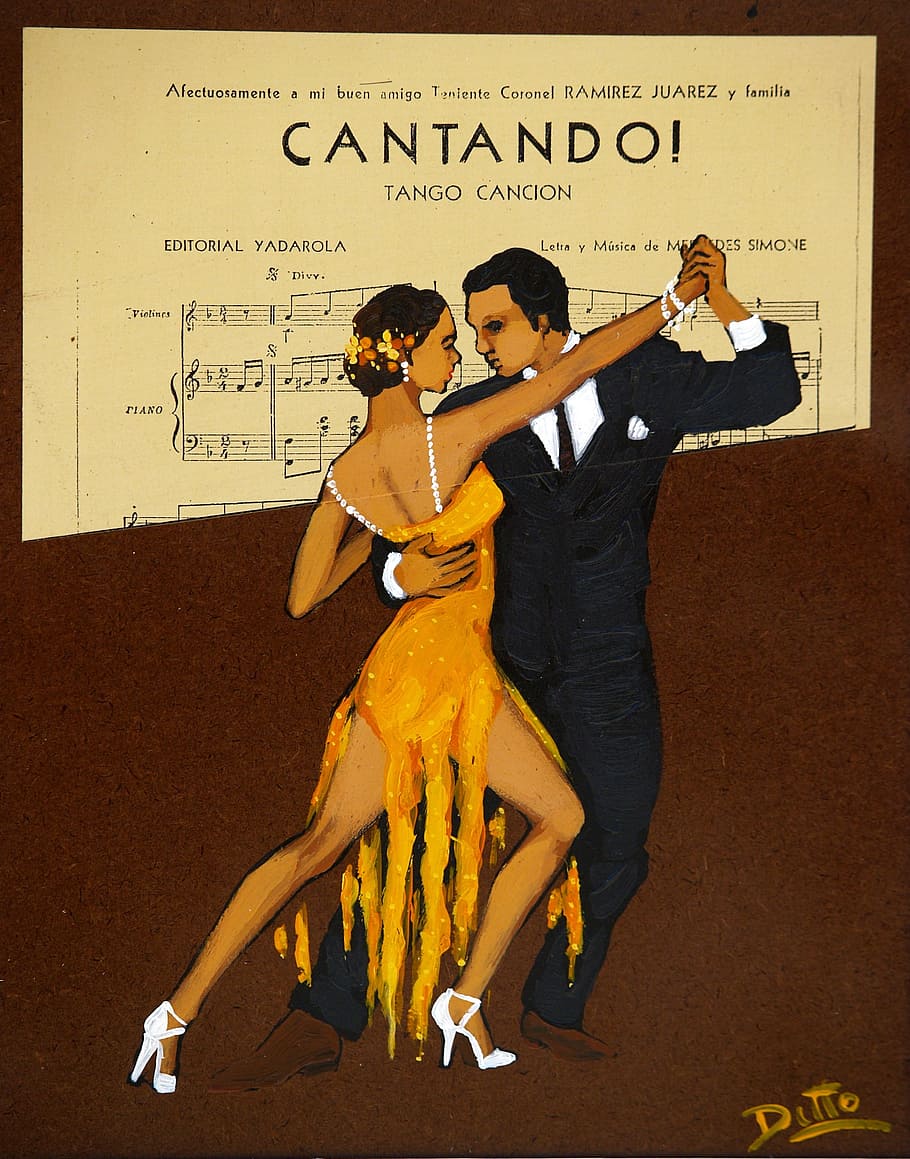 cantando!, tango cancion vinyl sleeve, Cantando, Tango, Cancion, painting, advertisement, music, dance, design