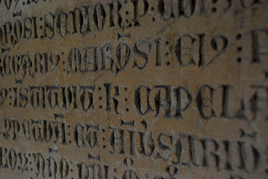 latina, gravado, pedra, velho, registro, caligrafia, parede, baixo relevo, escrita, blocos