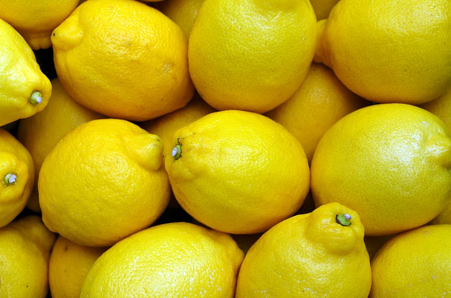 manojo de limón, limones, amarillo, comida, fruta, fresco, cítrico, orgánico, jugoso, saludable
