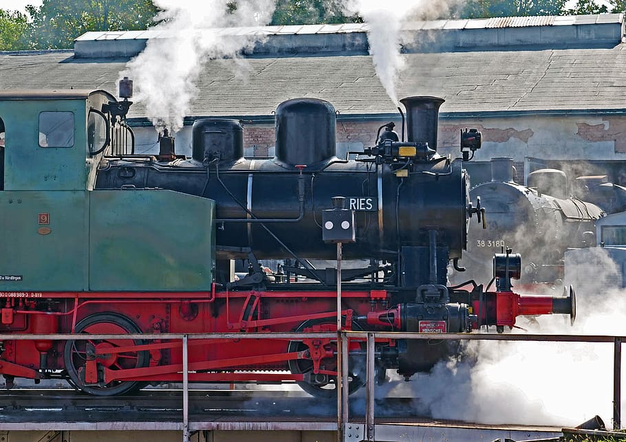 steam locomotive, railway museum, nostalgia, historically, oldtimer, event, hub, bahnbetriebswerk, steam, locomotive shed