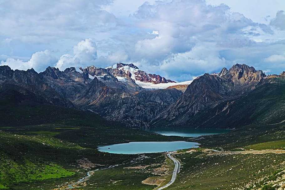 Sister, Lake, Tibet, sister lake, sichuan-tibet line, mountain, nature, landscape, scenics, mountain Range
