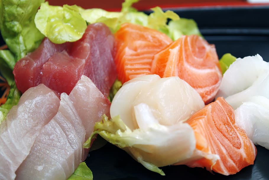 Fresco, carne de pescado, vegetales, sushi, japonés, delicioso, asiático, comida, deliciosa, comida japonesa
