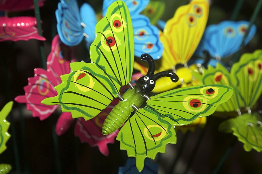 dekorasi, kupu-kupu, dekoratif, deco, paskah, ornamen, hewan, close-up, tema hewan, fokus pada latar depan