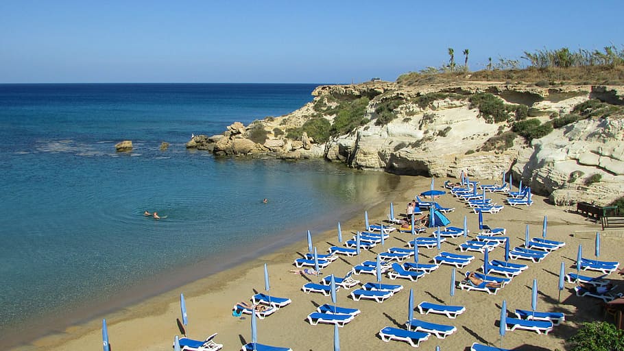 cyprus, kapparis, fireman's bay, cove, beach, sea, tourism, vacation, water, land