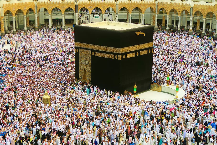 kaaba, the pilgrim's guide, religion, mecca, islam, travel, cami, city, the crowd, architecture