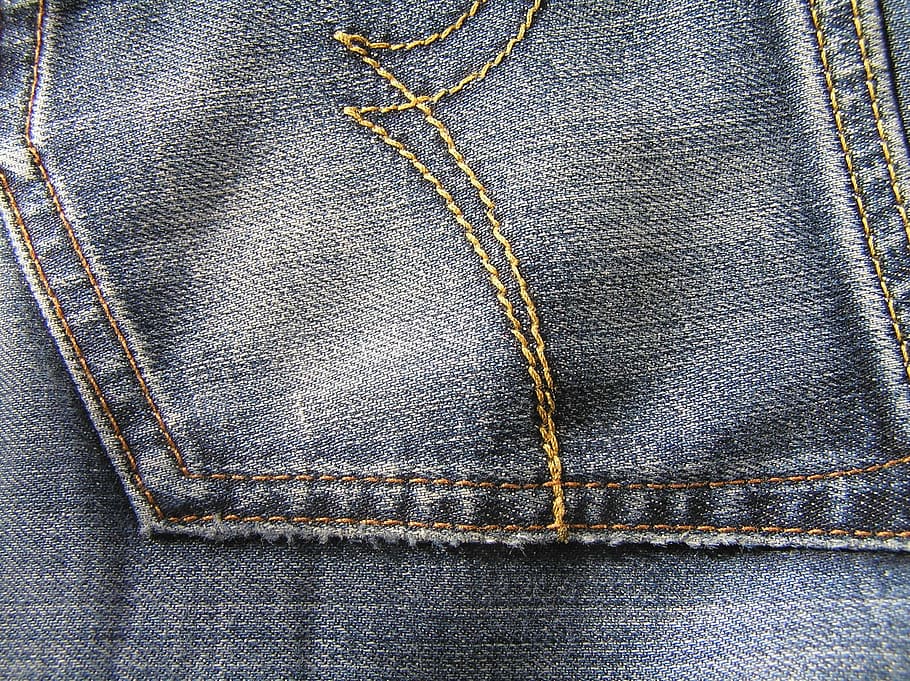 Blue Jeans, bolsillo trasero, material, foto, textil, textura, ropa, prenda, azul, denim