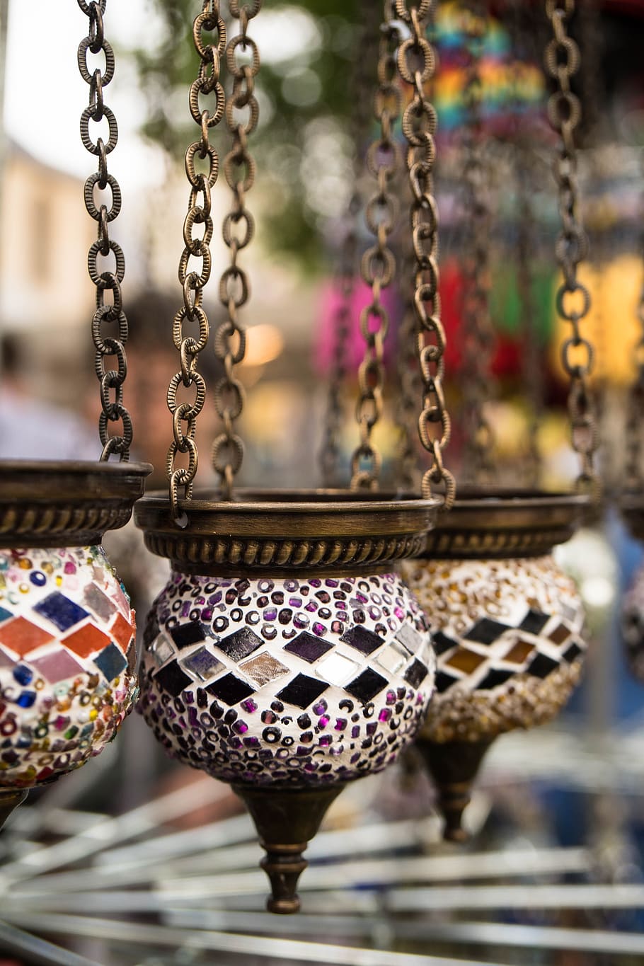 lamp, turkish, lantern, istanbul, turkey, oriental, light, colorful, mosaic, focus on foreground