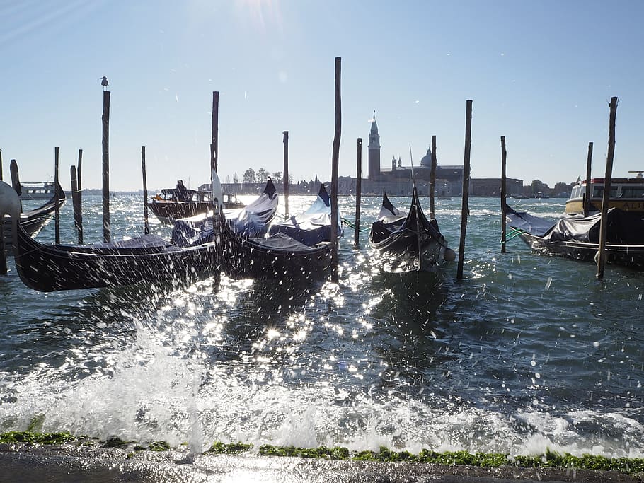 Venice, Gondolas, Italy, Channel, Water, venezia, romantic, gondolier, lagoon, canale grande